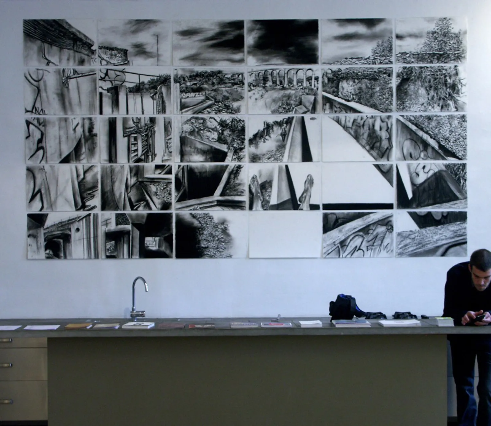Les Aygalades — the drawings installed, 2005