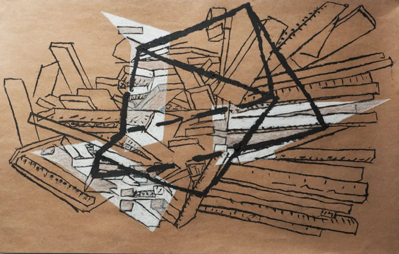 Disparate, 2015 — charcoal, chalk and oil pastel on paper