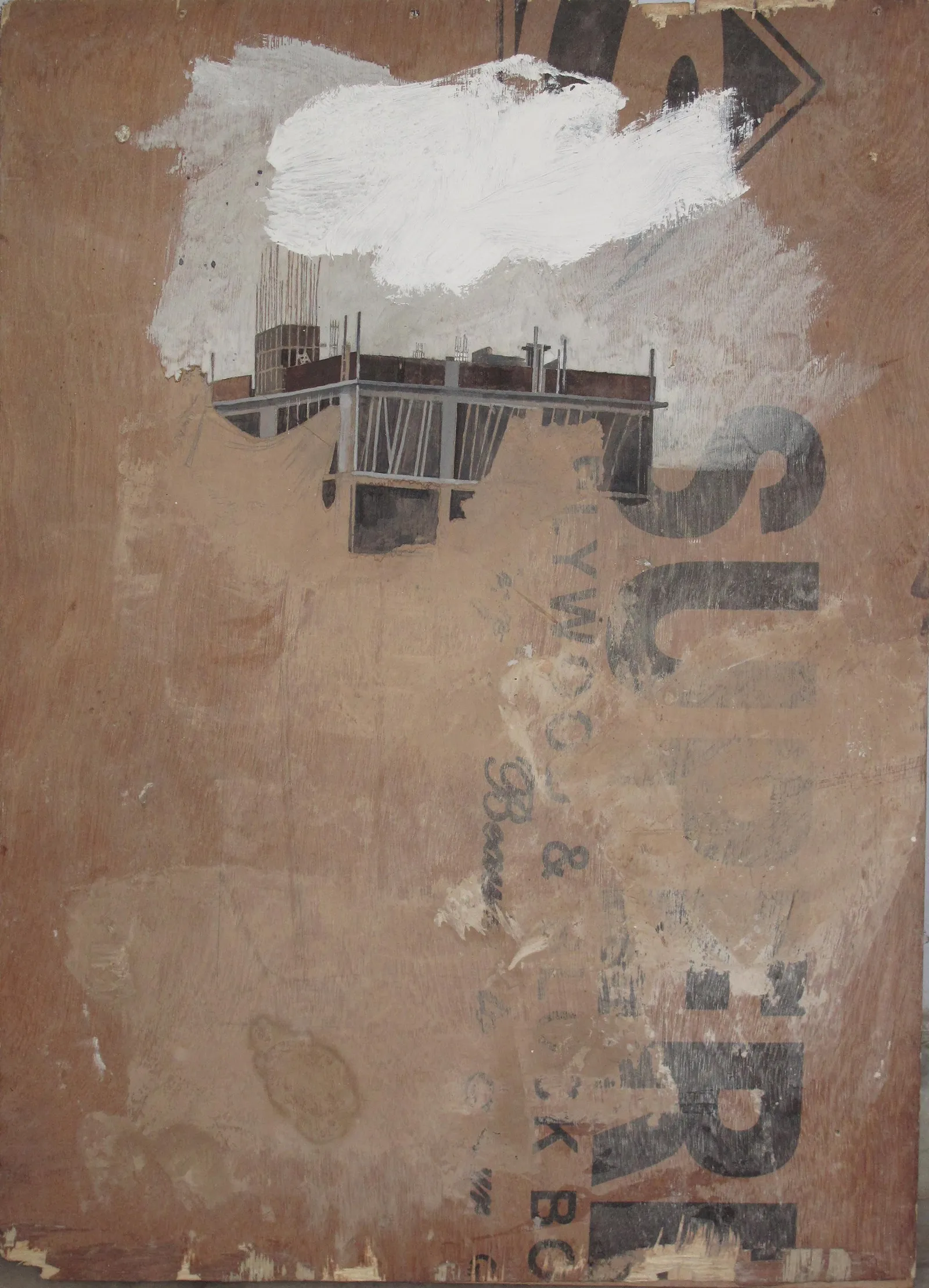 Toxic, 2008 — oil on the reverse of a salvaged board, elevated structure