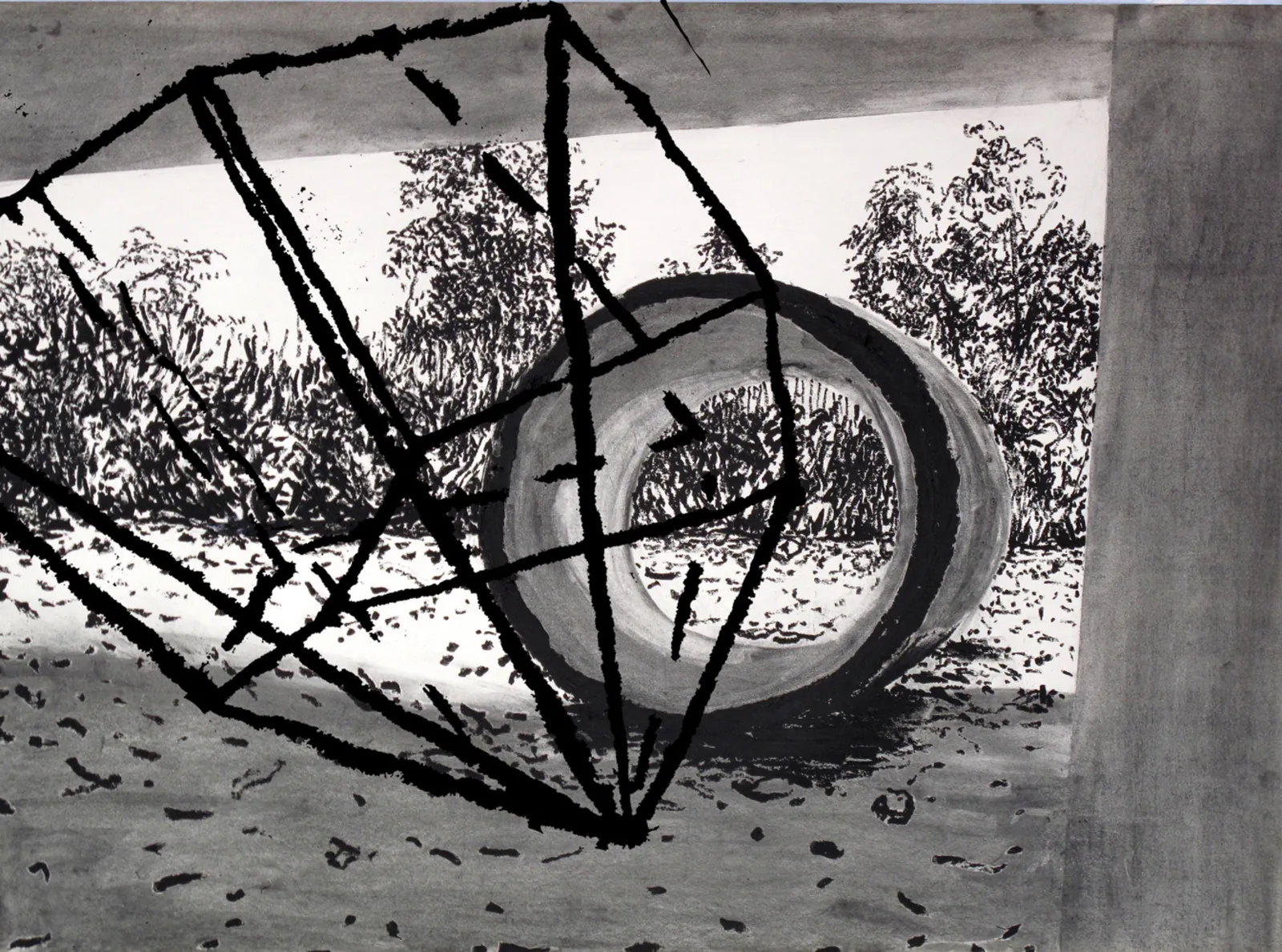 November Abroad, 2015 — charcoal on paper