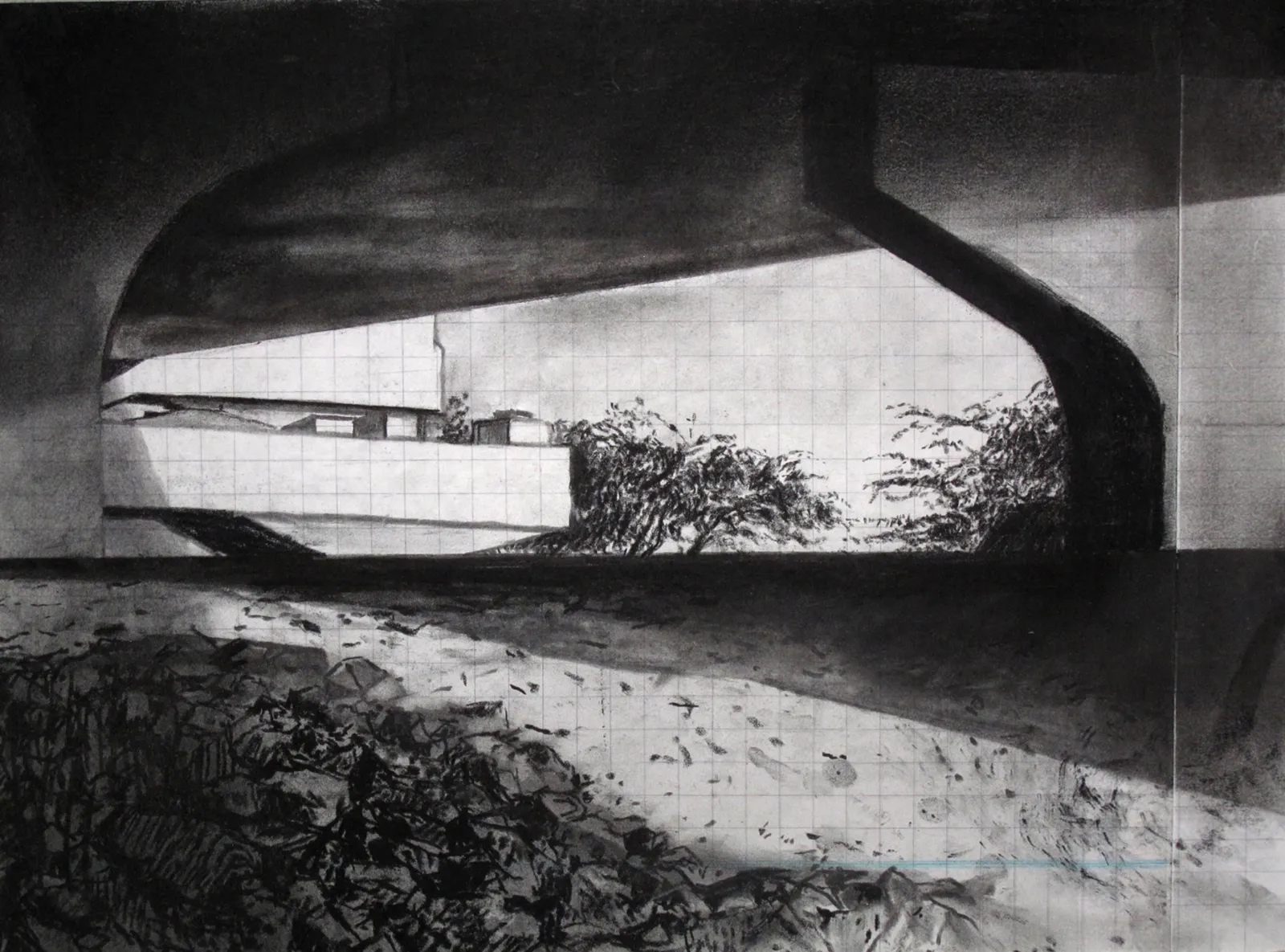 Reset, 2015 — charcoal on paper