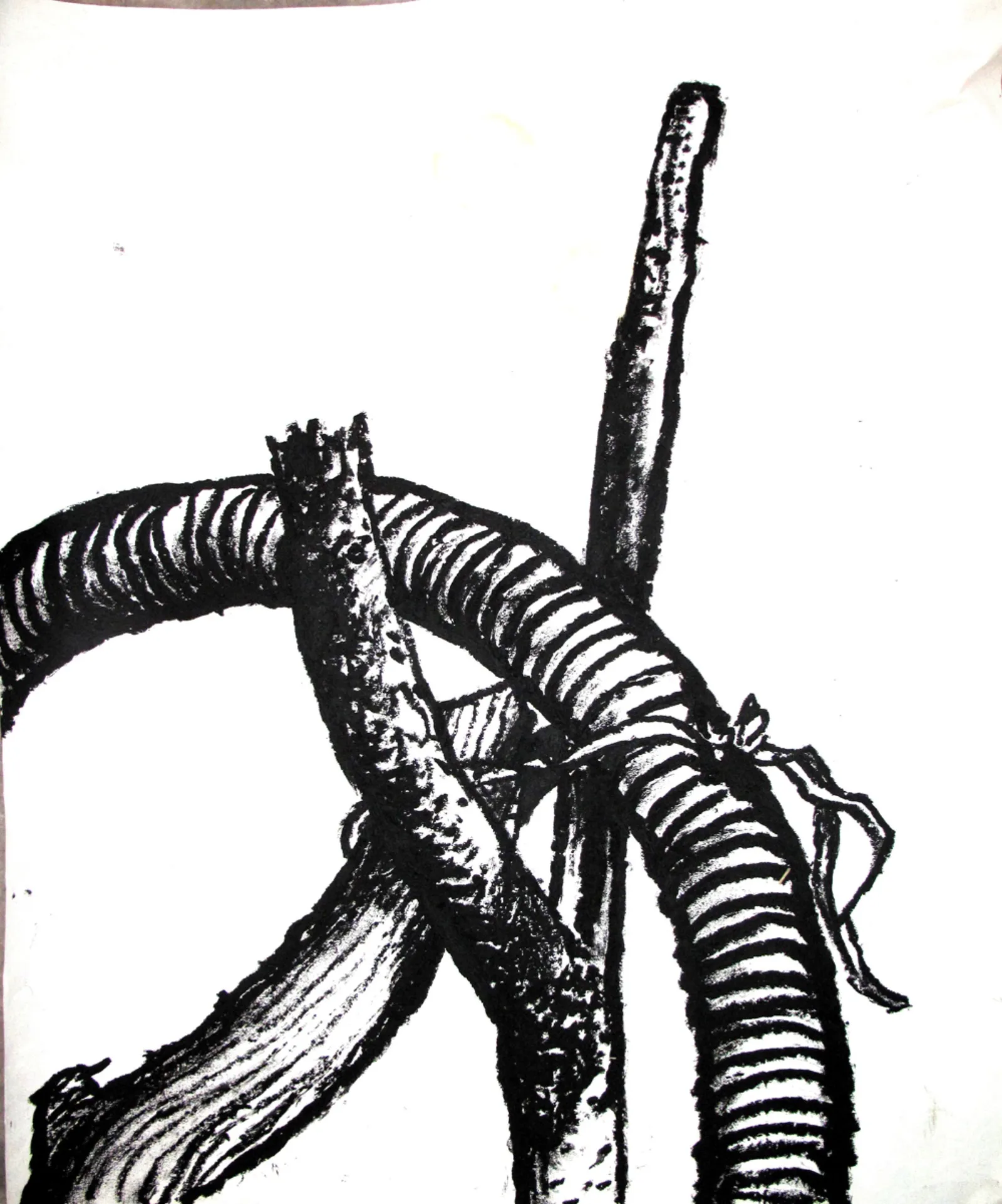 Reset, 2015 — charcoal on paper