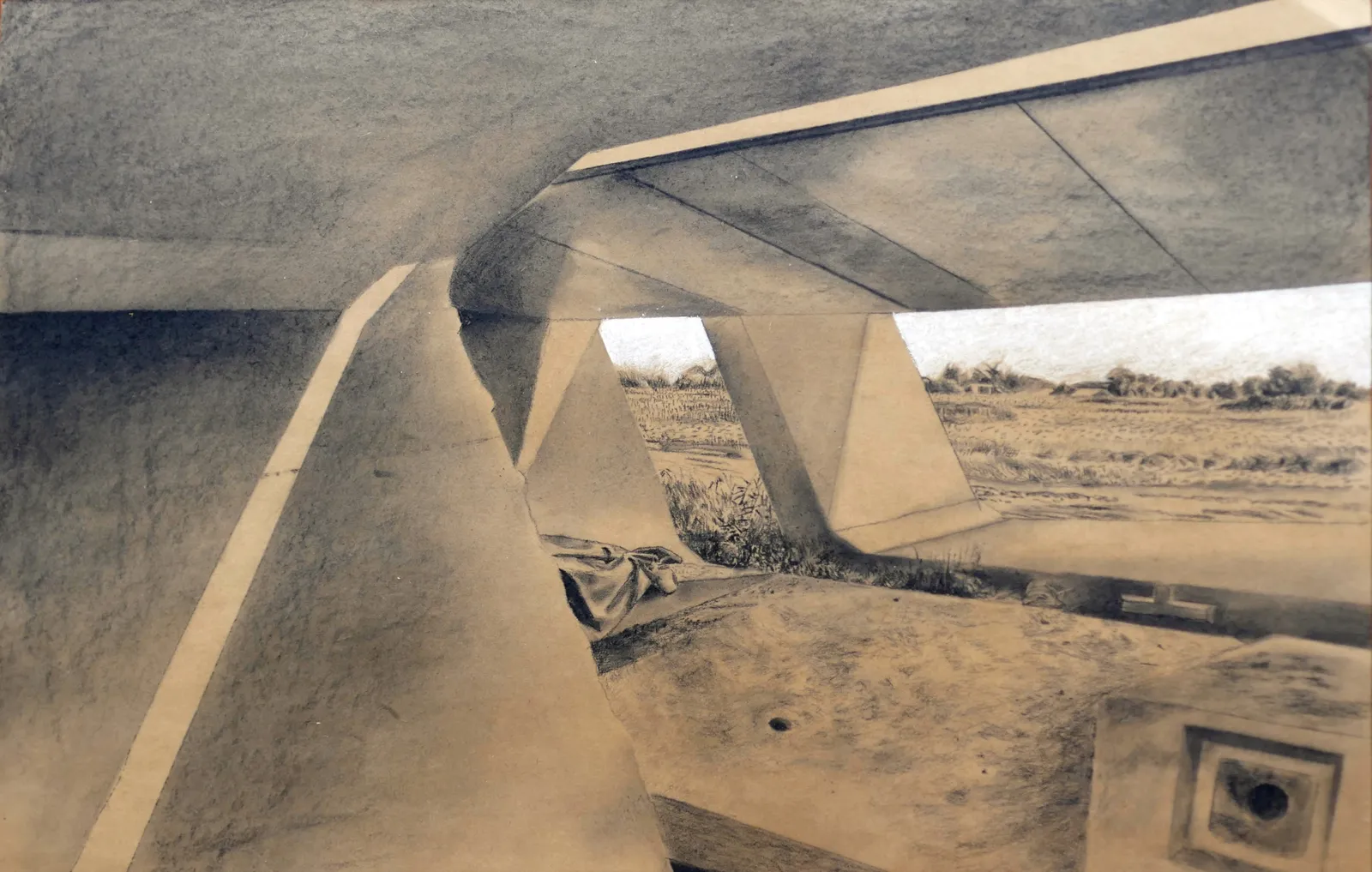 Espèce d'espace 3, 2018 — charcoal on paper, 41 × 68 cm