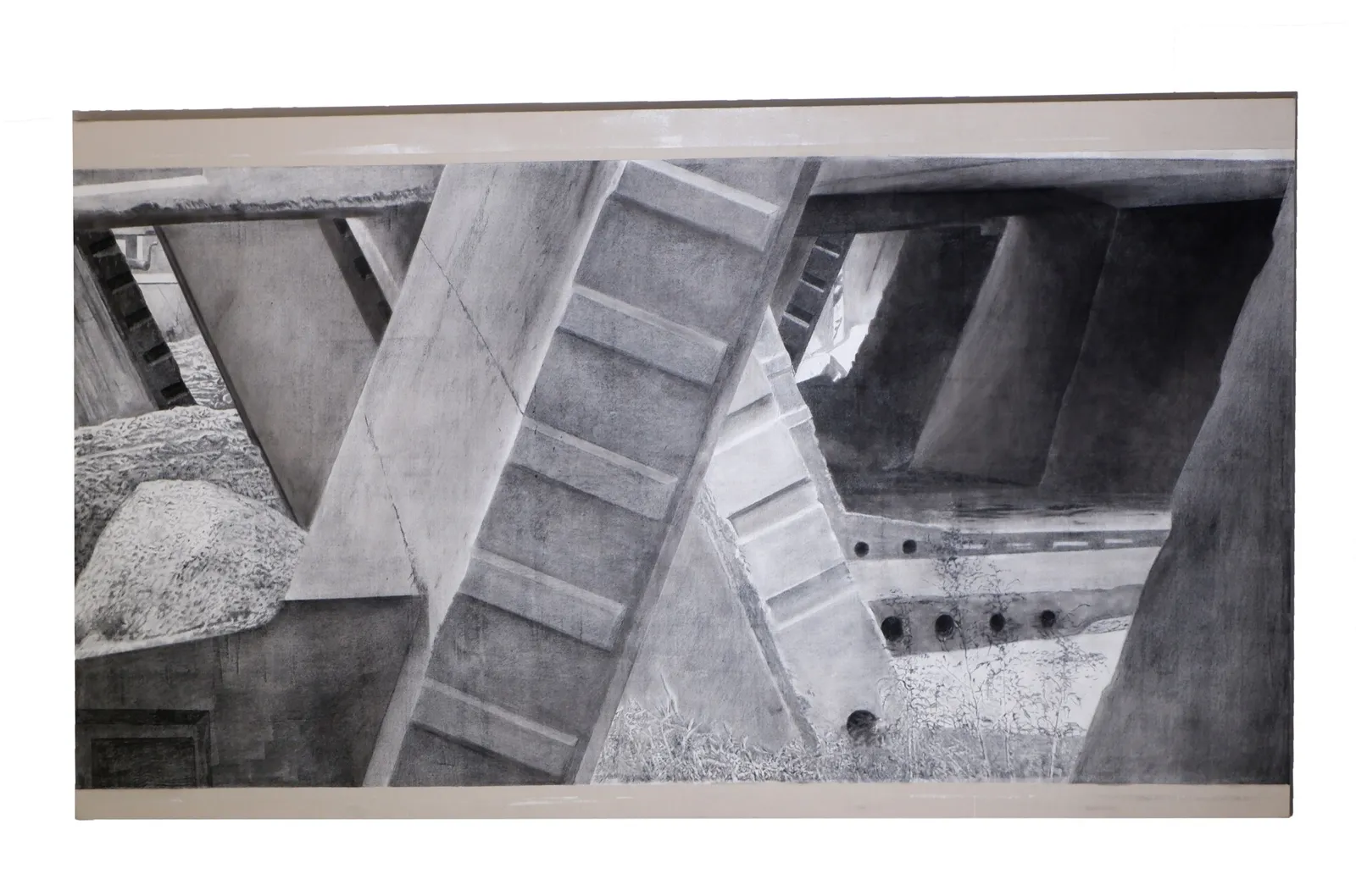 Fields and Tunnels, 2018 — charcoal on paper