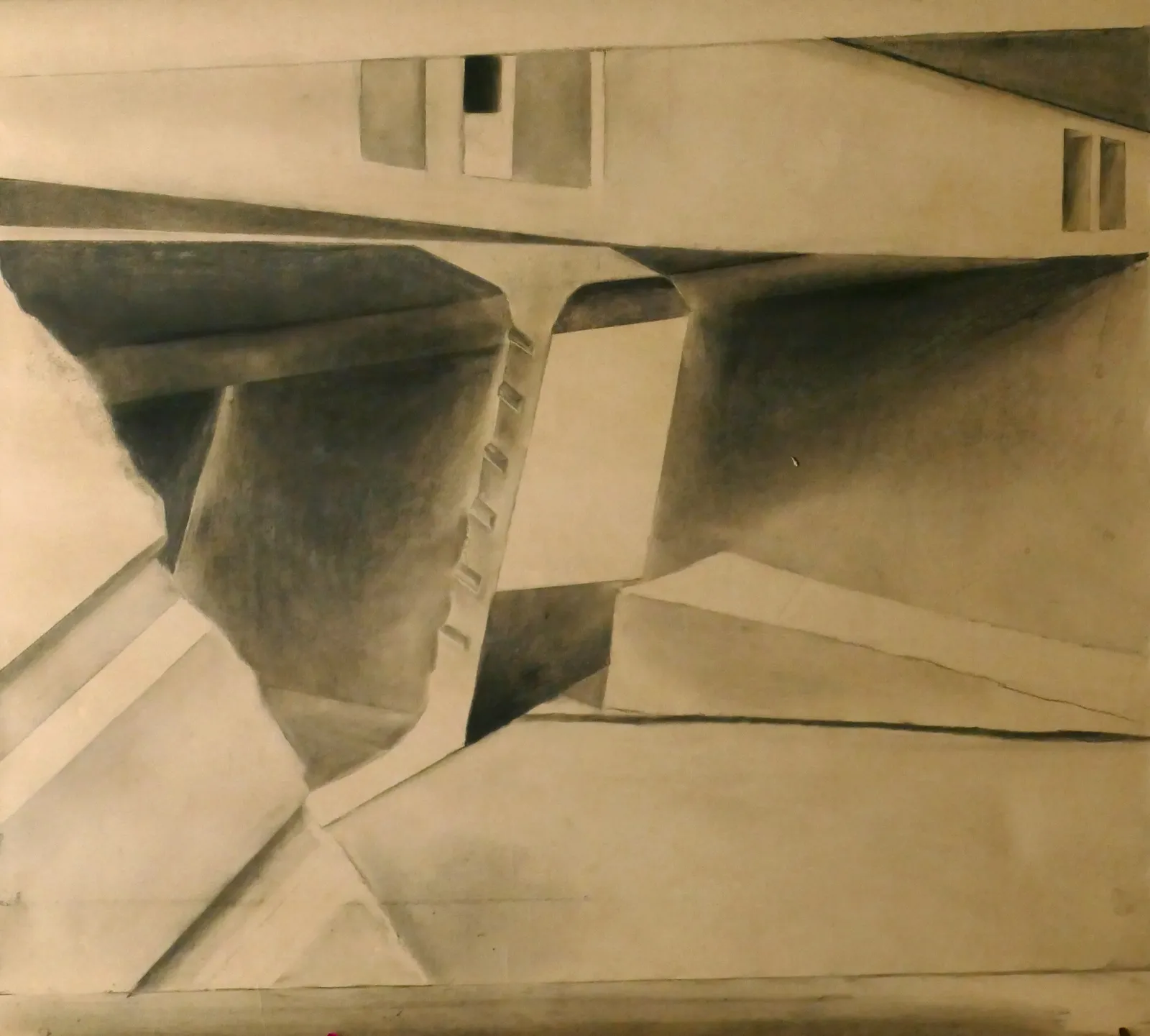 Fields and Tunnels, 2018 — charcoal on paper