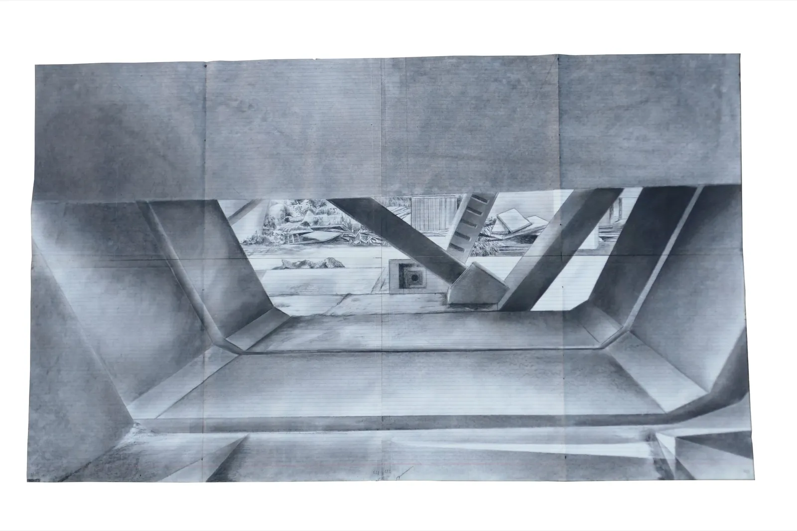 Fields and Tunnels, 2018 — charcoal on paper