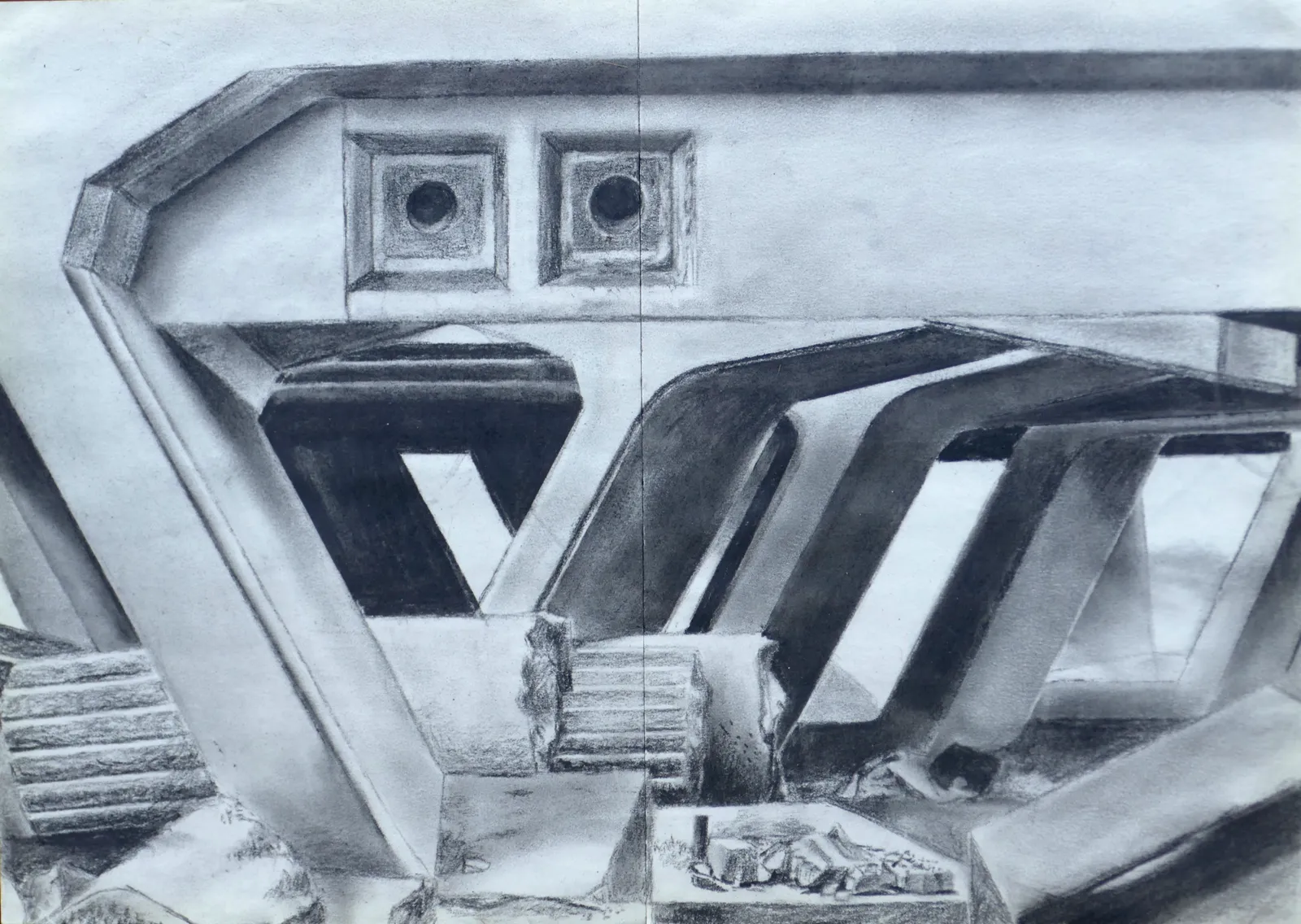 Espèce d'espace 1, 2018 — charcoal on paper