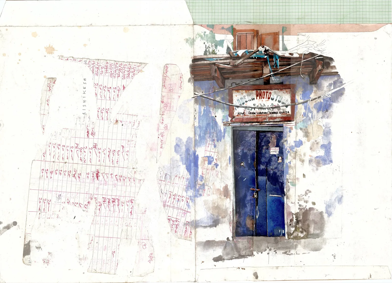 Des territoires — Modern Photo Studio, 2021 — watercolour on paper