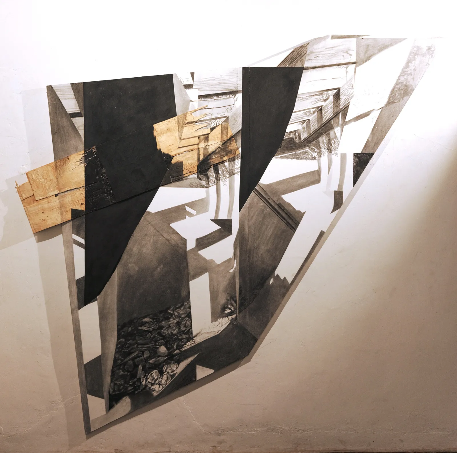 Cabin III, 2023 — charcoal on paper, 259 × 246 cm