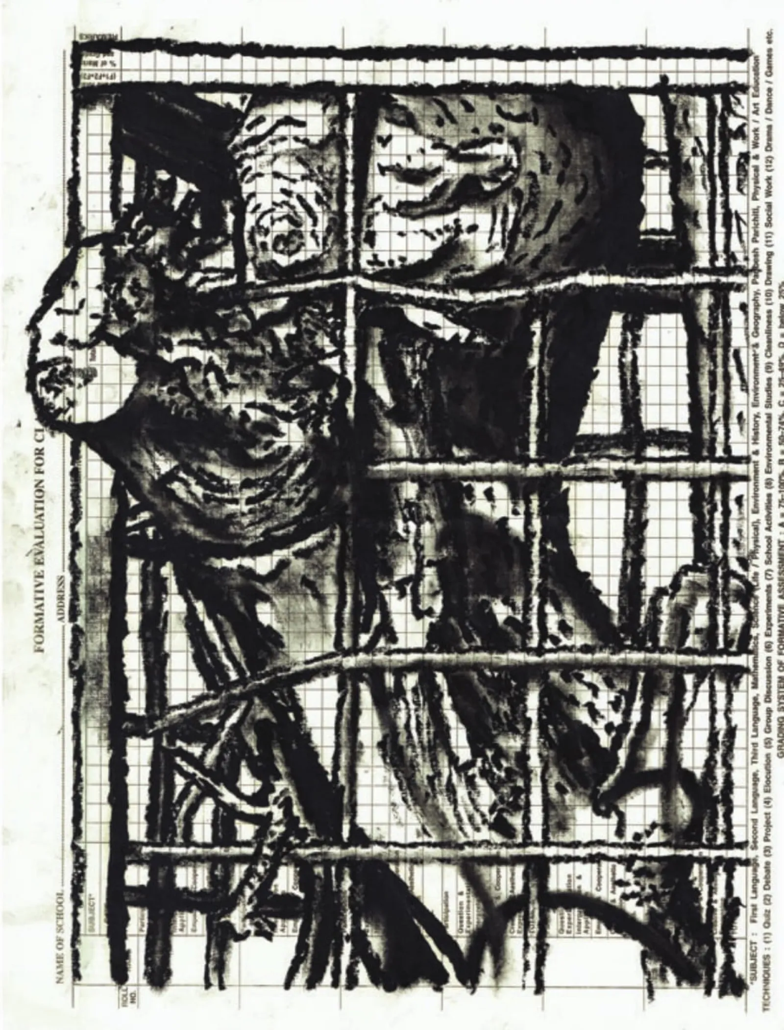 Kanju, 2023 — ink on ledger paper, suite of 7