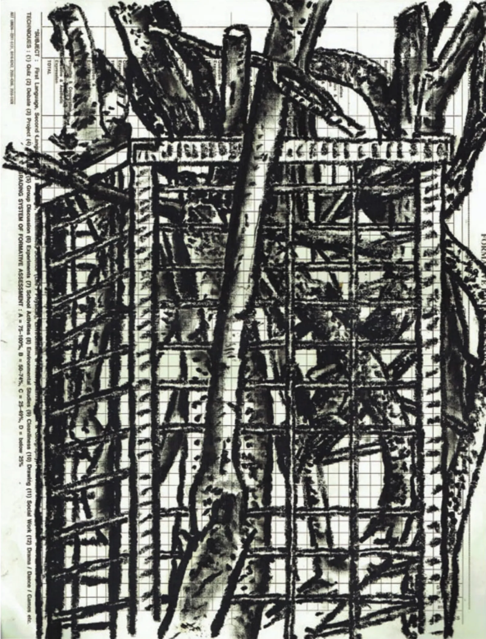 Kanju, 2023 — ink on ledger paper, suite of 7