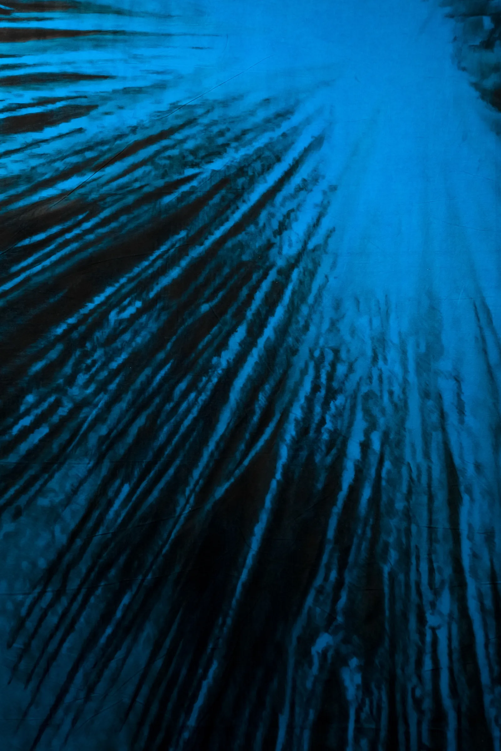 Dark Was the Night, 2023 — charcoal and dust on dyed cloth (detail)