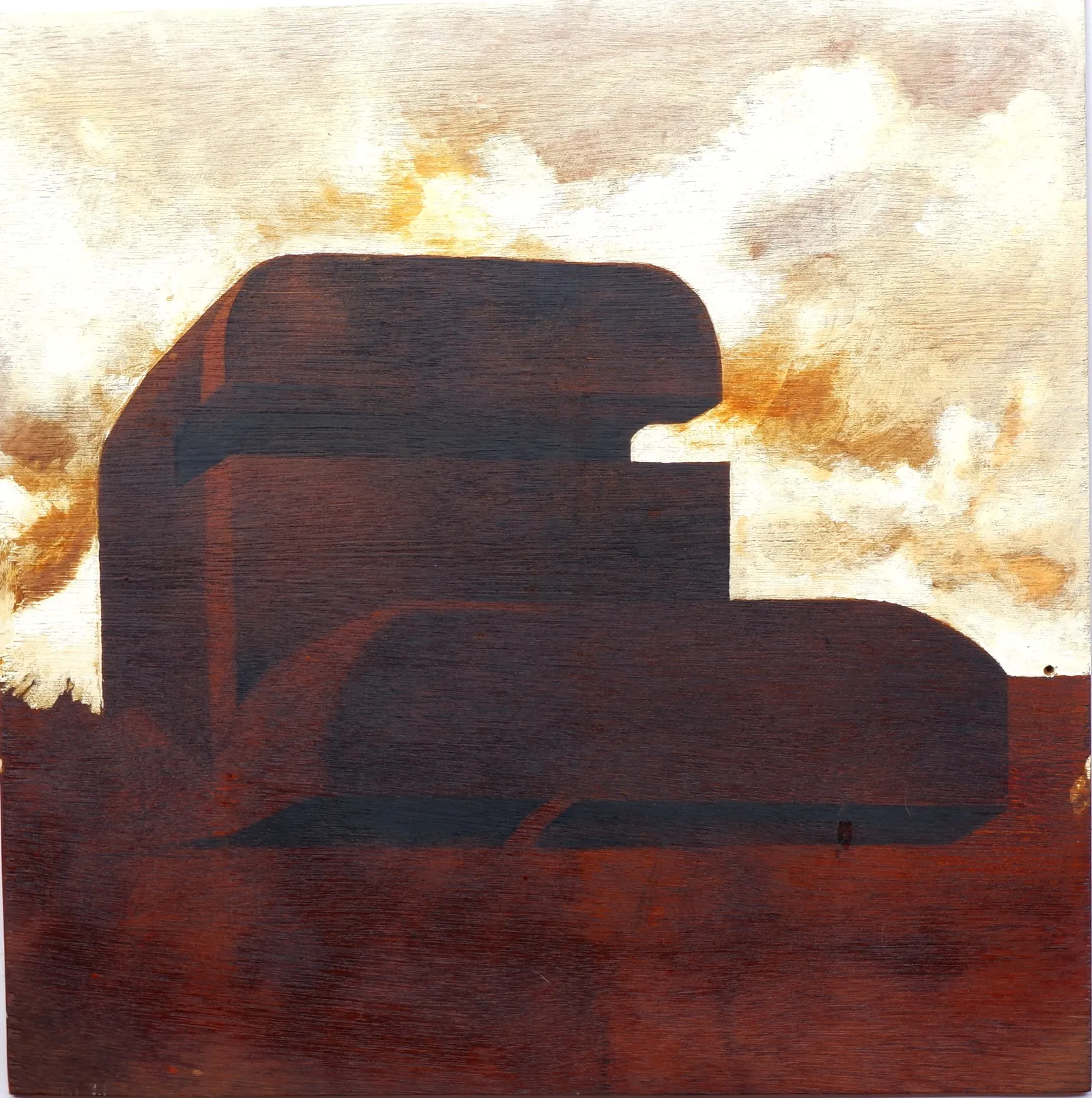Bunker Archeology — charcoal, ink wash and white chalk on aged paper