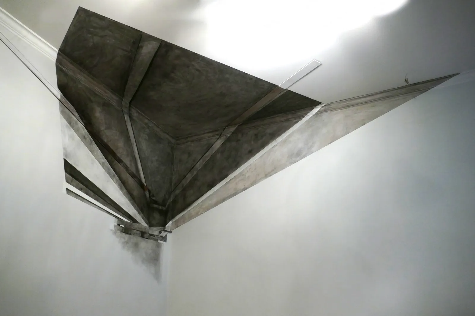 Dark corner, 2016 — charcoal wall drawing, site-specific