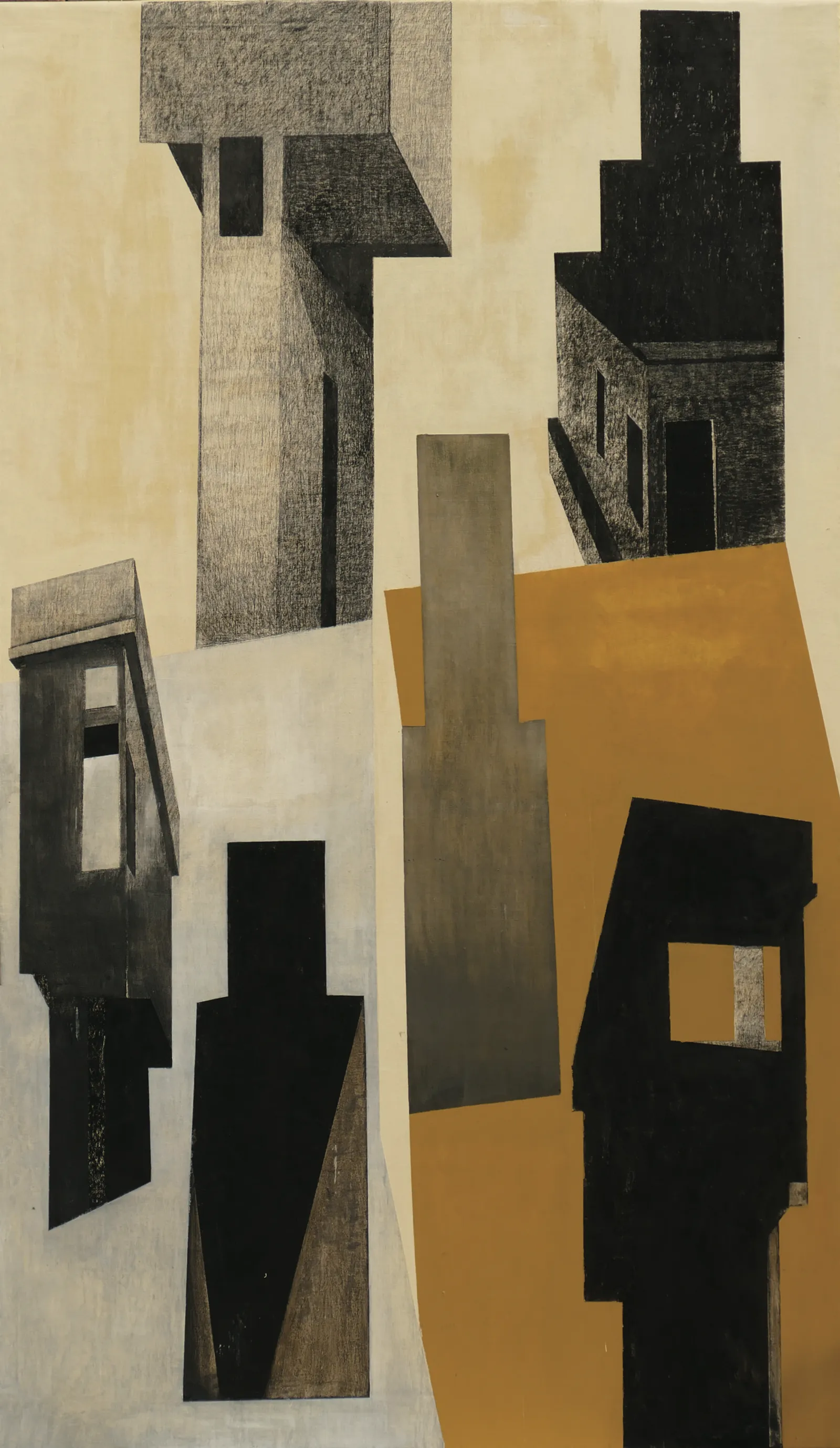 Ferozepur, 2016 — oil and charcoal on paper and board