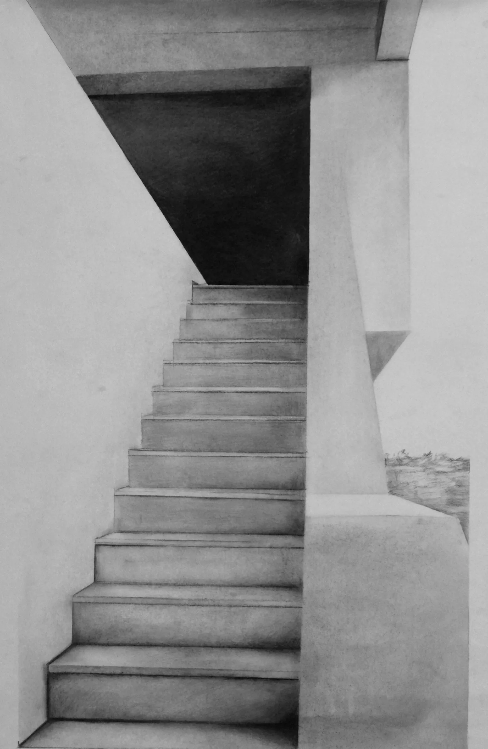 Shift, 2025 — charcoal on paper