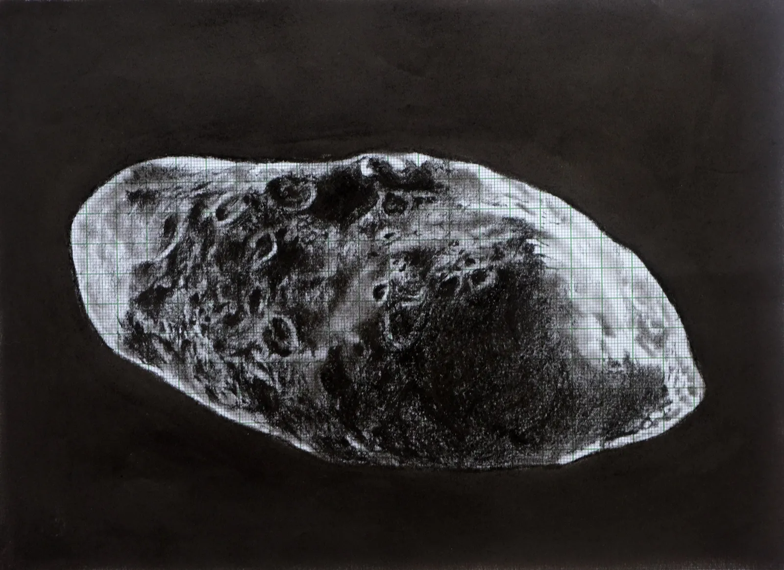 The Barge, 2025 — charcoal on paper, 25.9 × 18.8 cm