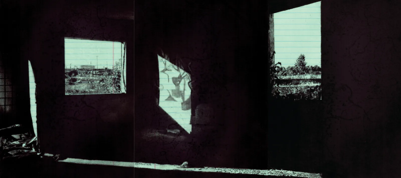 The Barge, 2025 — charcoal on paper, 28 × 62 cm
