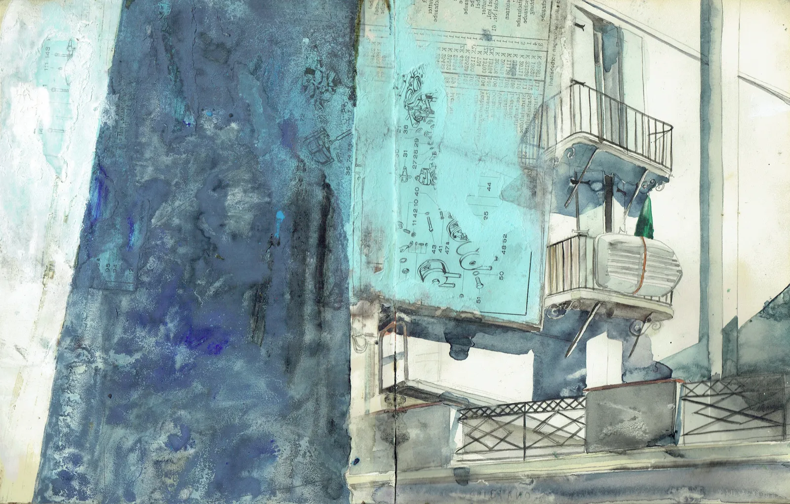 Marseille en Août, 2004–2005 — sketchbook spread 9