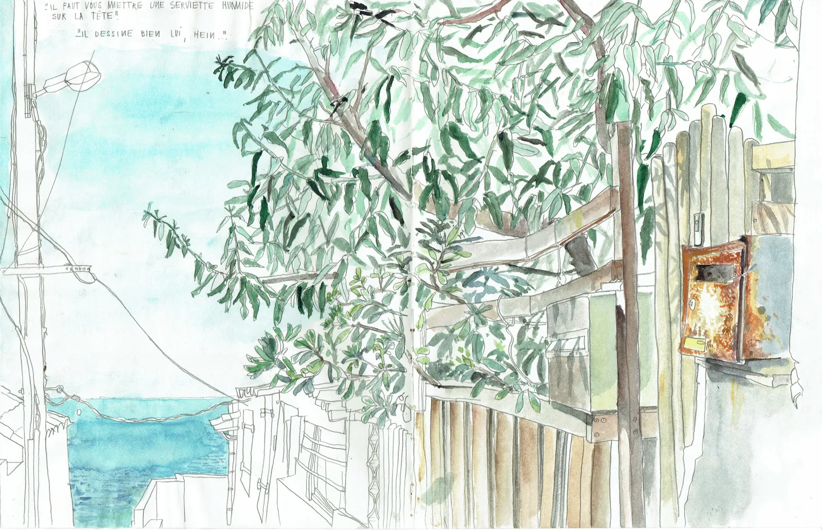 Marseille en Août, 2004–2005 — sketchbook spread 12