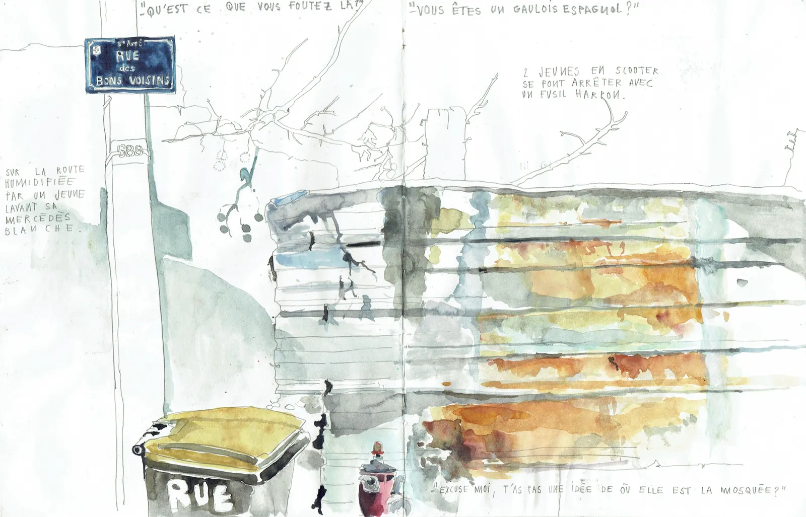 Marseille en Août, 2004–2005 — sketchbook spread 19